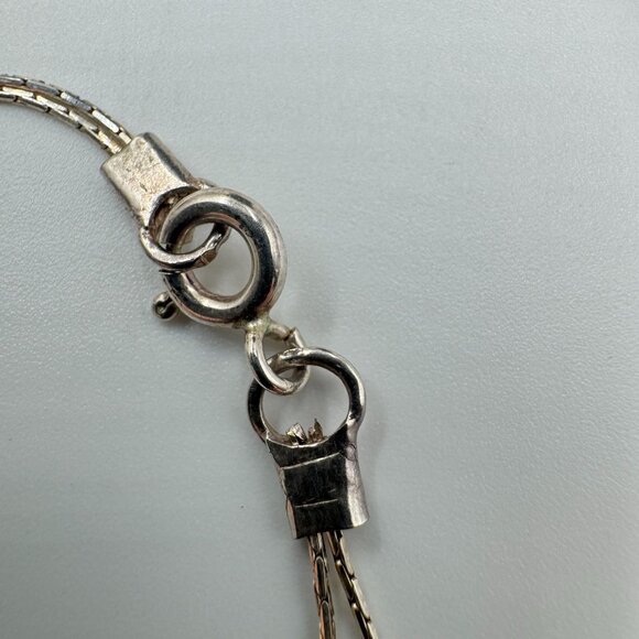 Sterling Silver Multi-Strand Aqua Chalcedony Ocean Blue Necklace 925 Israel - Picture 9 of 15